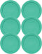 Pyrex 7202-PC 1 Cup Green Round Plastic Replacement Lid - 6 Pack - Original Genuine Pyrex - Made in the USA...